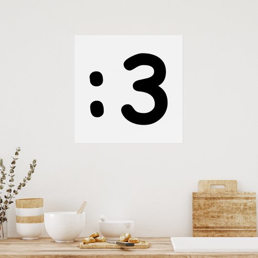 Kat Face Emoticon: 3 Poster (Keuken)