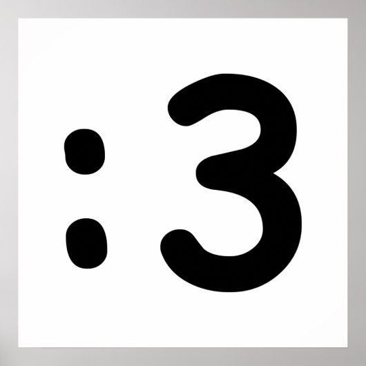 Kat Face Emoticon: 3 Poster (Voorkant)