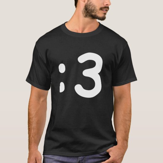 Kat Face Emoticon 3 T-Shirt (Voorkant)