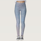 Kat Face Faux Lace-leggings in metallisch paars Leggings (Voorkant)