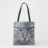 Kat Face Feline Thema Tote Bag (Voorkant)