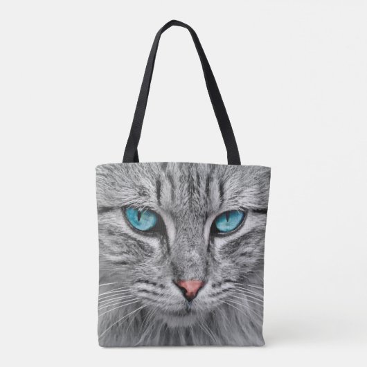 Kat Face Feline Thema Tote Bag (Achterkant)
