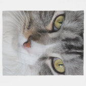 Kat Face Fleece Blanket Deken (Voorkant (Horizontaal))