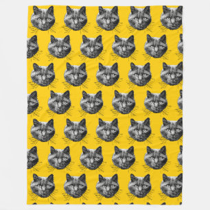 Kat Face Fleece Deken