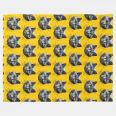 Kat Face Fleece Deken (Voorkant (Horizontaal))
