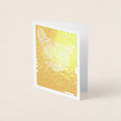 Kat Face Gold Foil Note Card Folie Kaarten (Voorkant)