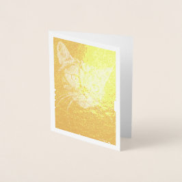 Kat Face Gold Foil Note Card Folie Kaarten