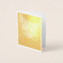Kat Face Gold Foil Note Card