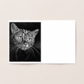 Kat Face Gold Foil Note Card Folie Kaarten (Binnen)
