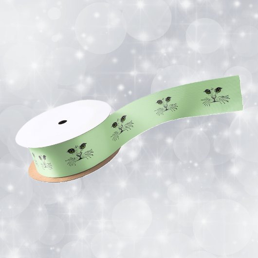 Kat Face Green Eyes Whiskers Satijnen Lint