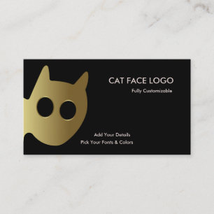 Kat Face Logo - Gold Cat Visitekaartje