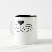 Kat Face-Mok Tweekleurige Koffiemok (Voorkant links)