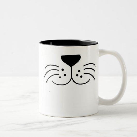 Kat Face-Mok Tweekleurige Koffiemok (Rechts)