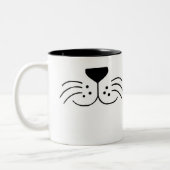 Kat Face-Mok Tweekleurige Koffiemok (Links)
