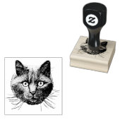 Kat Face Rubberstempel (Gestempeld)