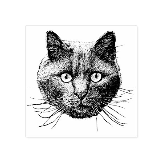 Kat Face Rubberstempel (Afrduk)