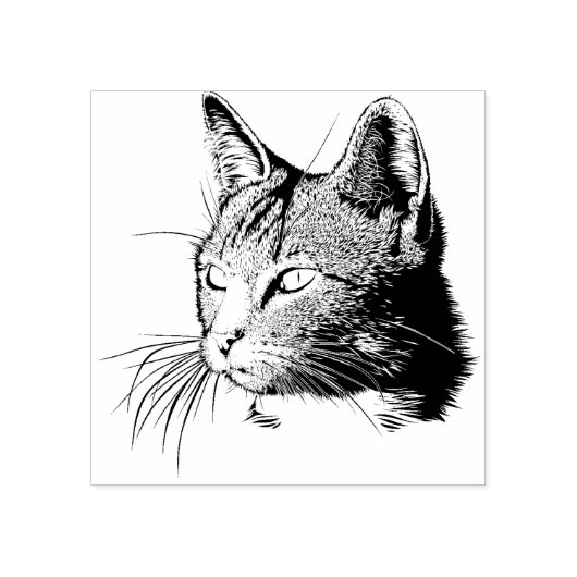 Kat Face Rubberstempel (Afrduk)