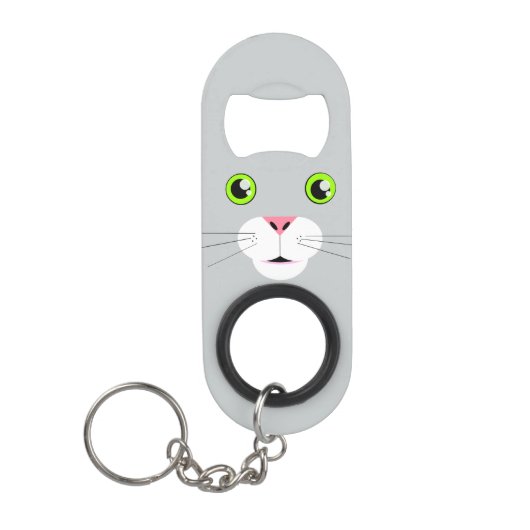 Kat Face Sleutelhanger Flessenopener (Voorkant)