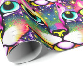 Kat Face sluit Pop kunst af Cadeaupapier (Rol Hoek)