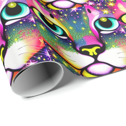 Kat Face sluit Pop kunst af Cadeaupapier (Rol Hoek)