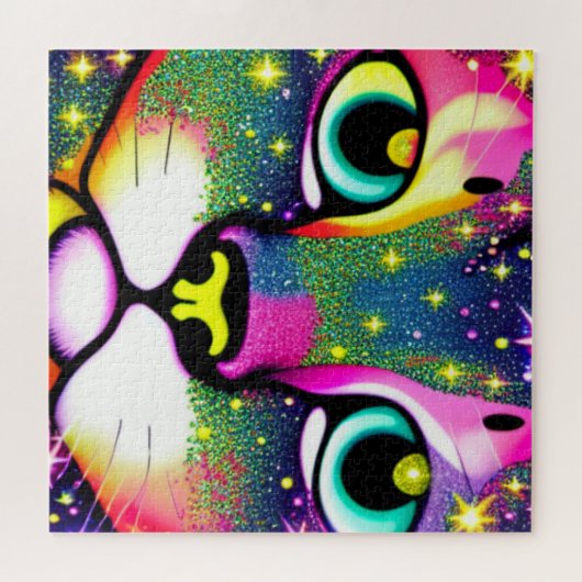 Kat Face sluit Pop kunst af Legpuzzel (Horizontaal)