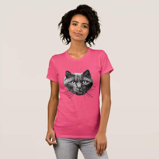 Kat Face T-shirt (Voorkant volledig)