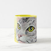 Kat Face Tweekleurige Koffiemok (Center)