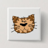 Kat Face Vierkante Button 5,1 Cm (Voorkant)