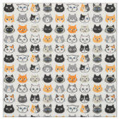 Kat faces | Cute, Funny and Annoyed Kitty Cats Stof (Swatch)