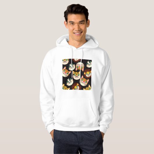 Kat faces hoodie (Voorkant volledig)
