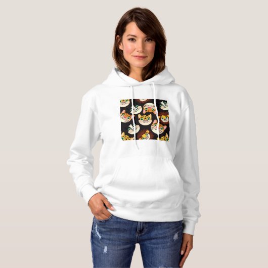 Kat faces hoodie (Voorkant volledig)