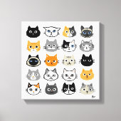 Kat faces | Kute, Funny en Annoyed Cats Canvas Afdruk (Voorkant)