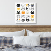 Kat faces | Kute, Funny en Annoyed Cats Canvas Afdruk (Insitu (Slaapkamer))