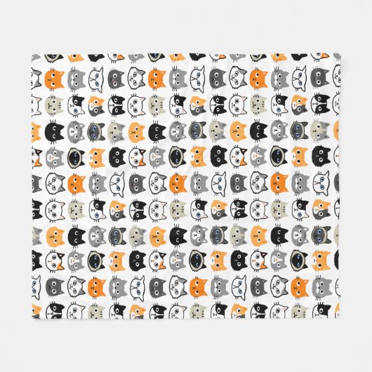 Kat faces | Kute, Funny en Annoyed Cats Fleece Deken (Voorkant (Horizontaal))