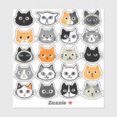 Kat faces | Kute, Funny en Annoyed Cats Sticker (Vel)
