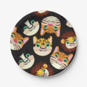 Kat faces papieren bordje (Voorkant)