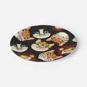 Kat faces papieren bordje (Gekanteld)