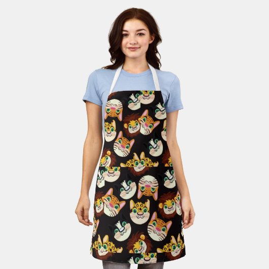 Kat faces schort (Gedragen)