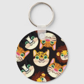 Kat Faces Sleutelhanger (Achterkant)