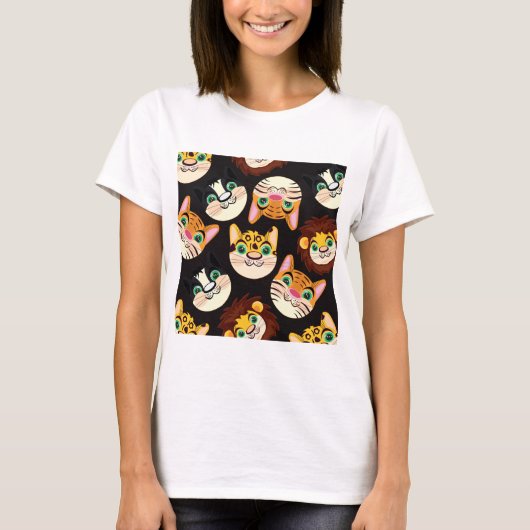 Kat faces t-shirt (Voorkant)