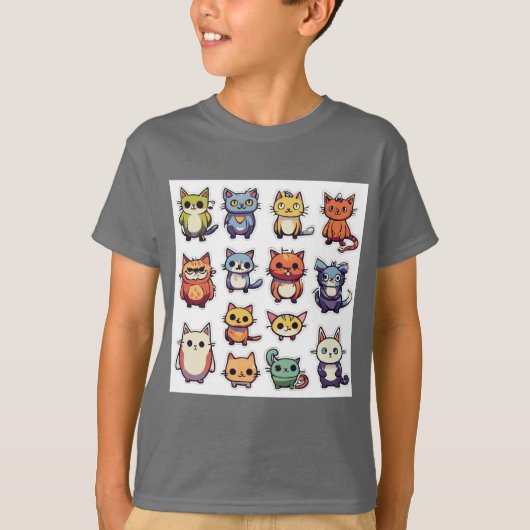 Kat faces t-shirt (Voorkant)