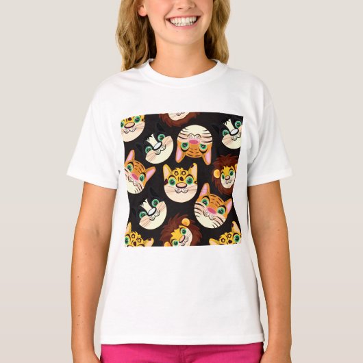 Kat faces t-shirt (Voorkant)