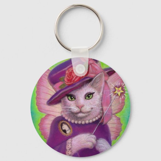 Kat Fairy Godmoeder Sleutelhanger (Voorkant)