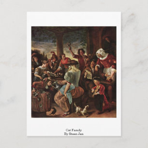 Kat familie door Steen Jan Briefkaart