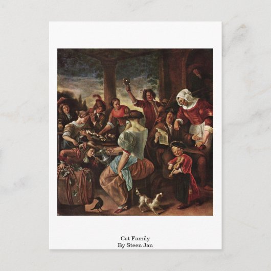 Kat familie door Steen Jan Briefkaart (Voorkant)