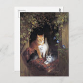 Kat Familie en Ivy Leaf van Henriette Ronner-Knip Briefkaart (Voorkant / Achterkant)