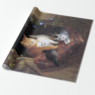 Kat Familie en Ivy Leaf van Henriette Ronner-Knip Cadeaupapier