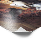 Kat Familie en Ivy Leaf van Henriette Ronner-Knip Foto Afdruk (Hoek)