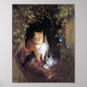 Kat Familie en Ivy Leaf van Henriette Ronner-Knip Poster (Voorkant)