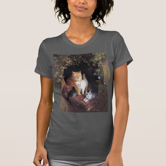 Kat Familie en Ivy Leaf van Henriette Ronner-Knip T-shirt (Voorkant)